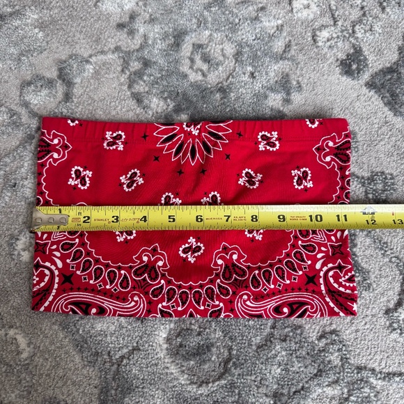 Red Bandana Bandeau Top Size Small - Picture 2 of 5